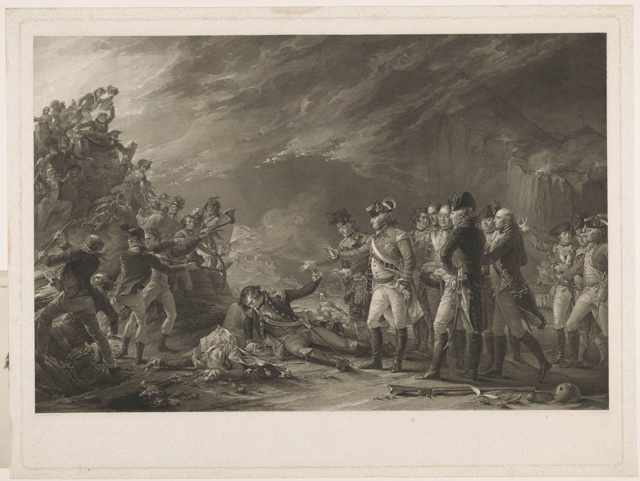 De uitval, gemaakt door het garnizoen van Gibraltar in de ochtend van 27 november 1781 door William Sharp