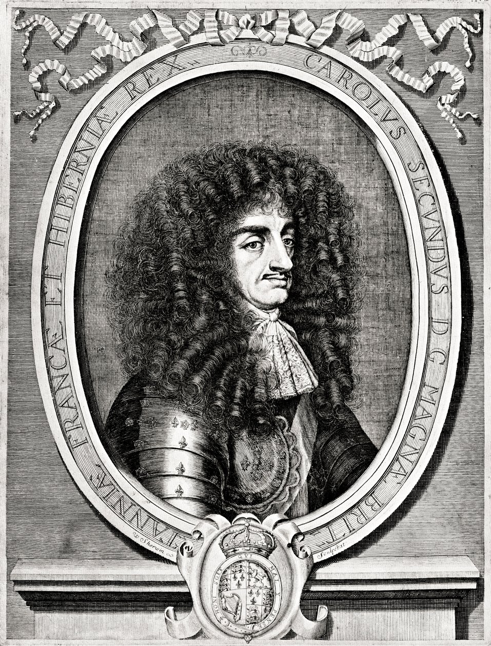 Karel II, koning van Groot-Brittannië en Ierland, 19e eeuw door William Sherwin