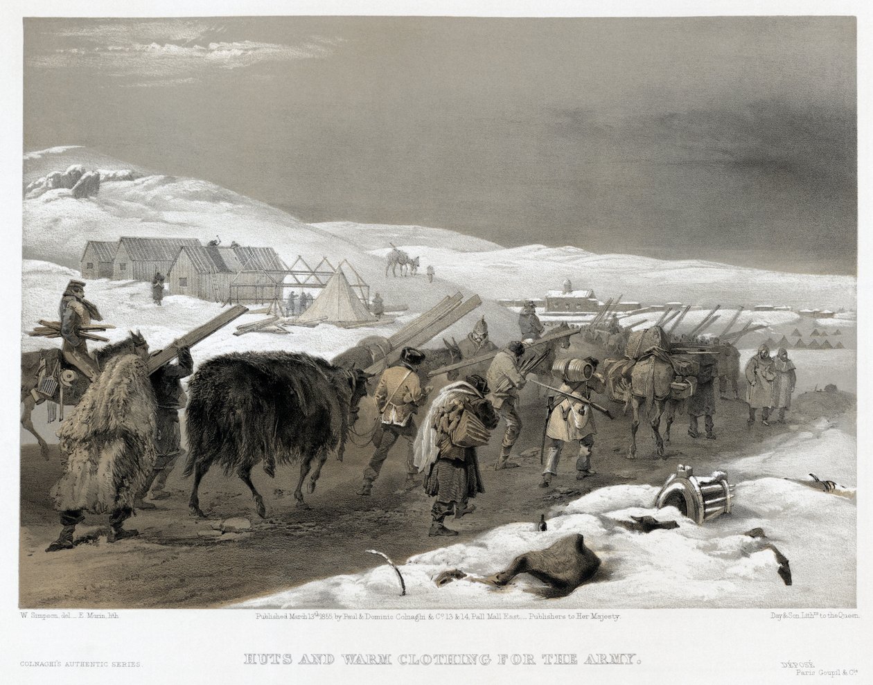 Britse troepen op weg naar Sebastopol, 1855 door William Crimea Simpson