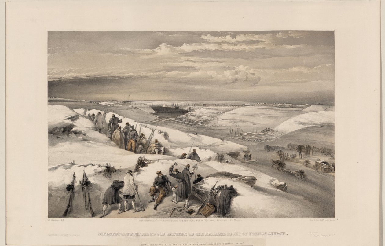 Sebastopol vanaf de 26 kanonnen batterij, 1855 door William Crimea Simpson