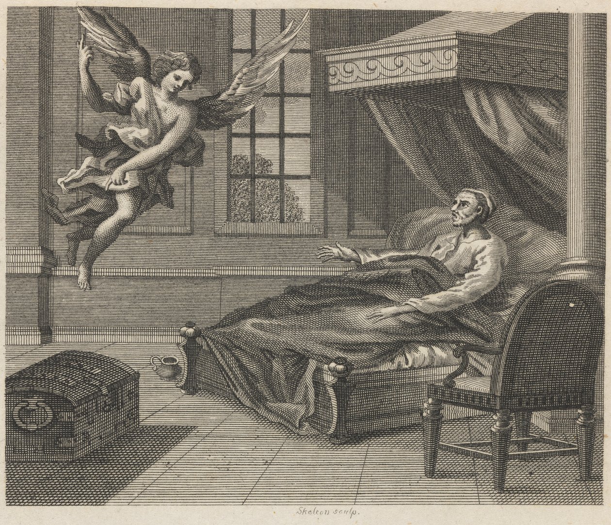 De Zieke Man en de Engel door William Skelton