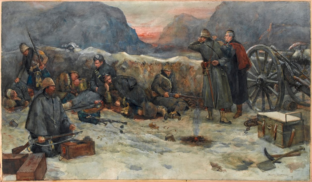 The Gordon Highlanders: Dageraad in de loopgraven door William Skeoch Cumming