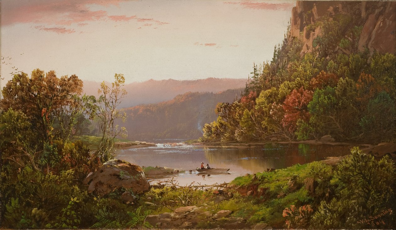 Aan de Valley River, Virginia door William Sonntag