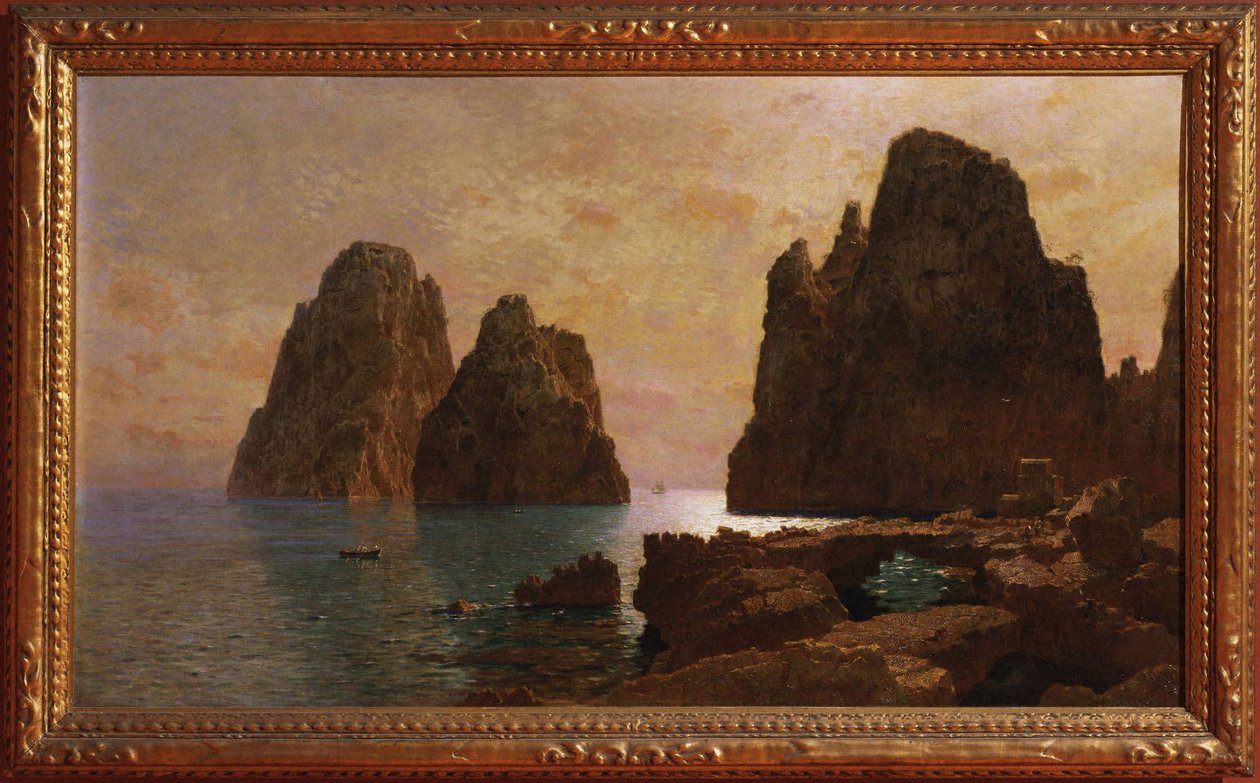 Eiland Capri: De Faraglioni door William Stanley Haseltine