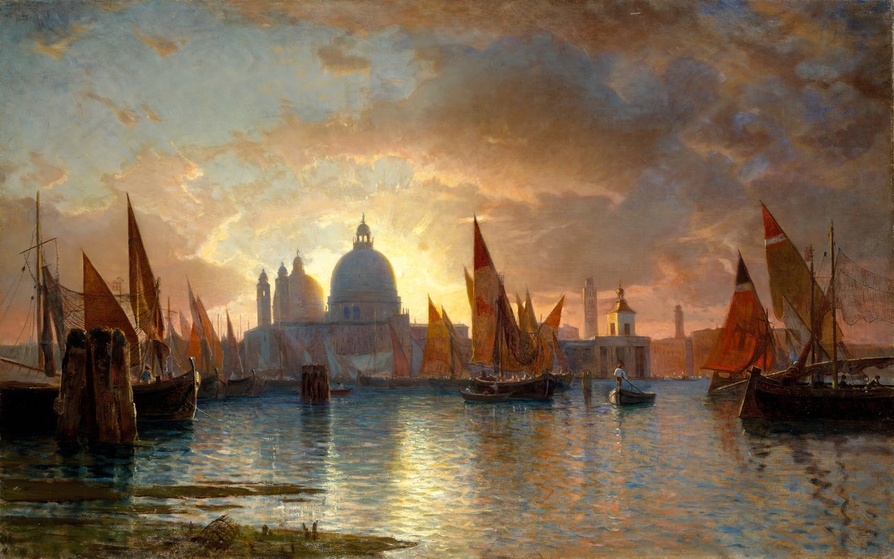 Santa Maria della Salute, Zonsondergang, 1870-85 door William Stanley Haseltine