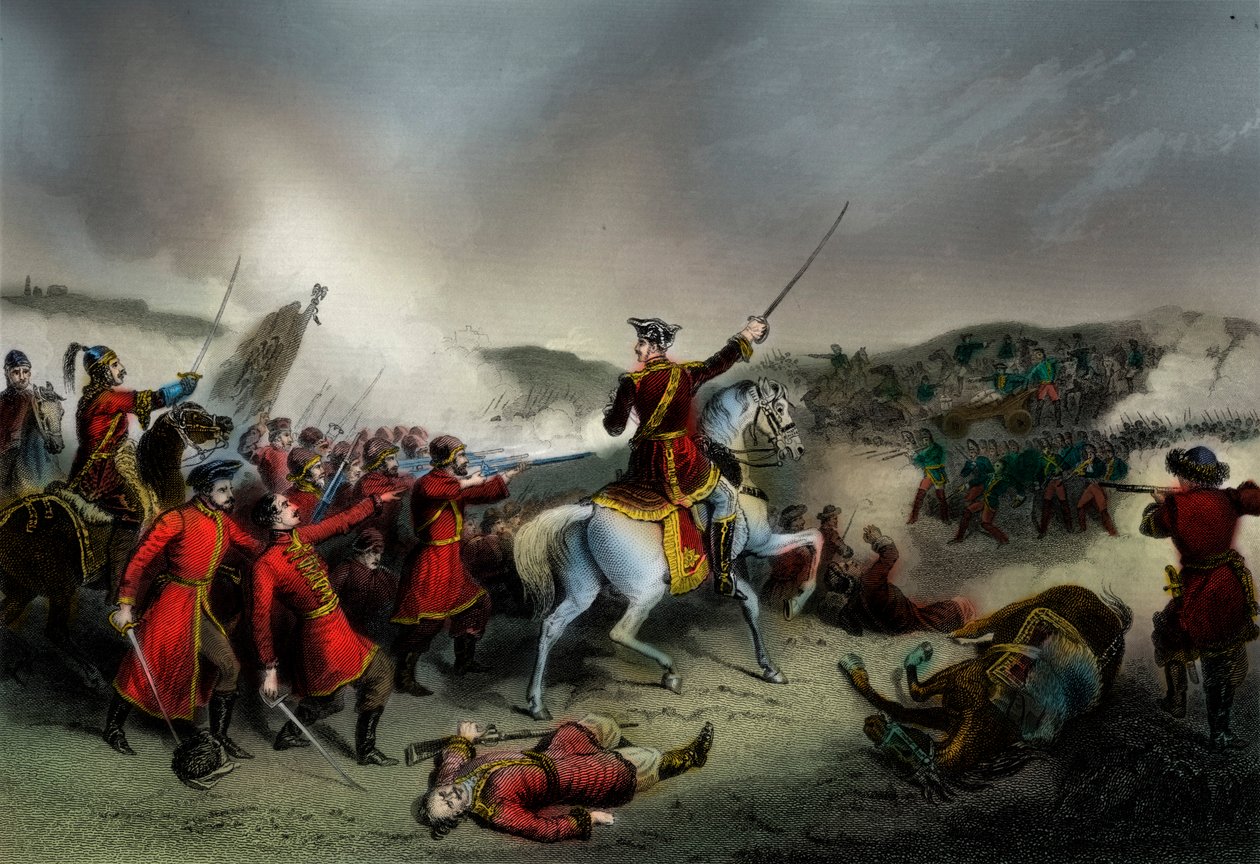 Slag bij Pultowa, Grote Noordelijke Oorlog (prent) door William T. Hulland
