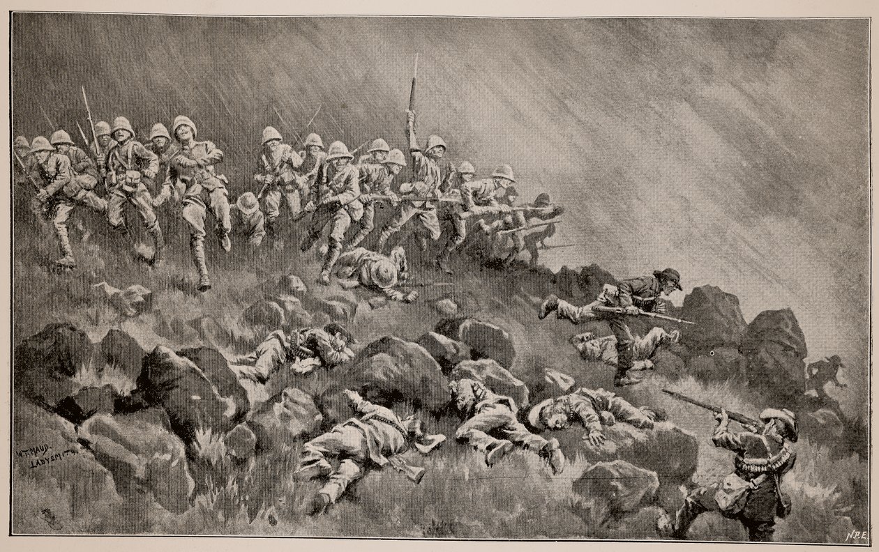 De grote aanval op Ladysmith: De Devons ruimen Wagon Hill door William T. Maud