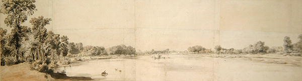 Uitzicht op de Theems door William Taverner