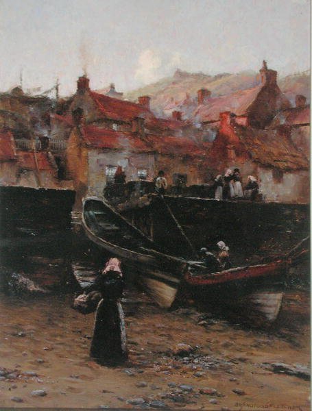 Kade in Staithes, Yorkshire door William Teulon Blandford Fletcher