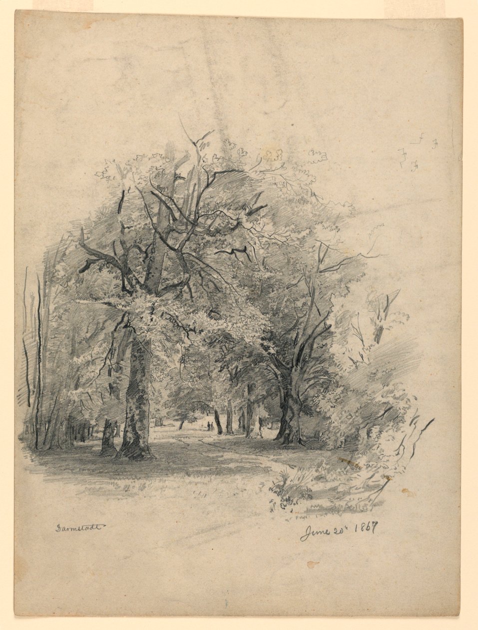 Landschap, Darmstadt, Duitsland door William Trost Richards