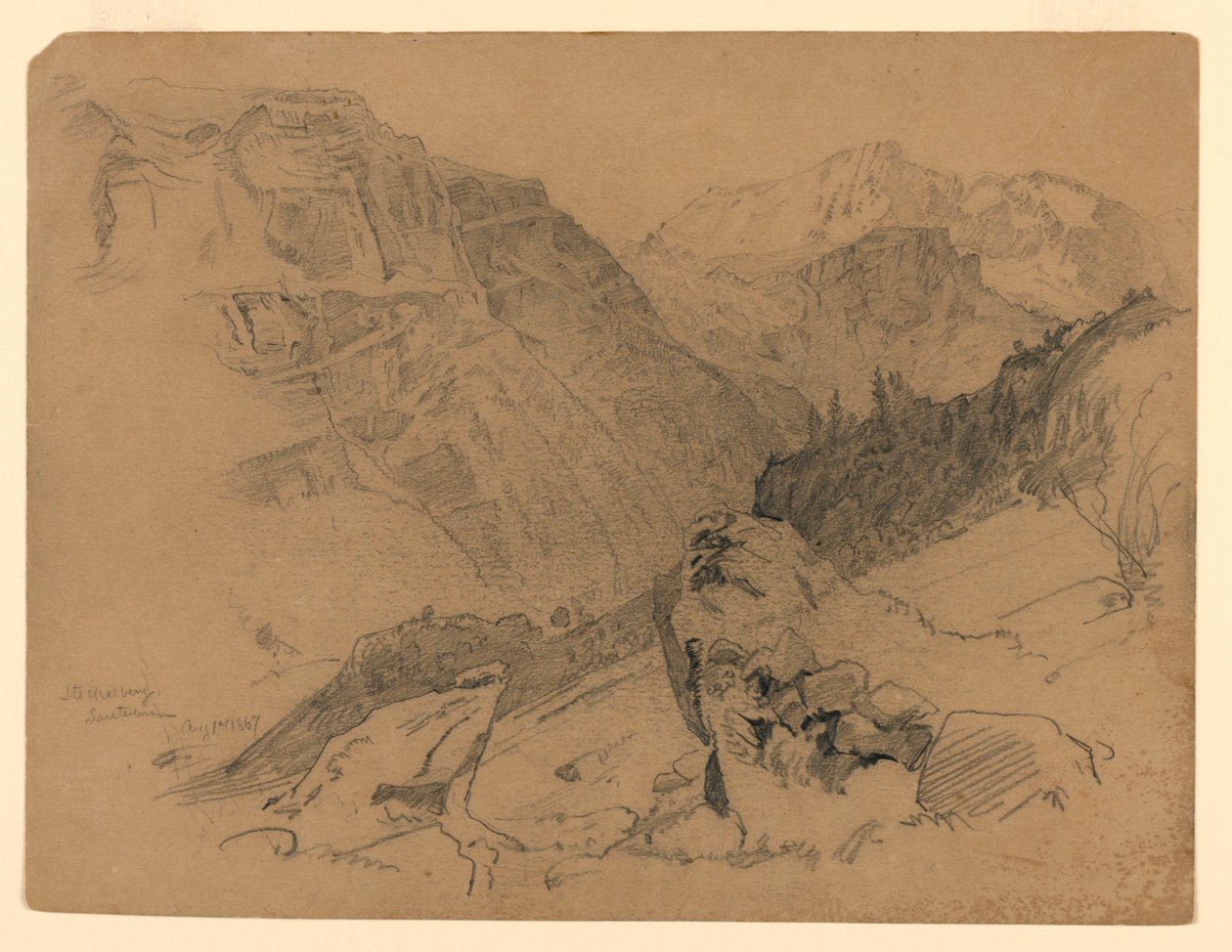 Landschap, Steckelberg, Zwitserland door William Trost Richards