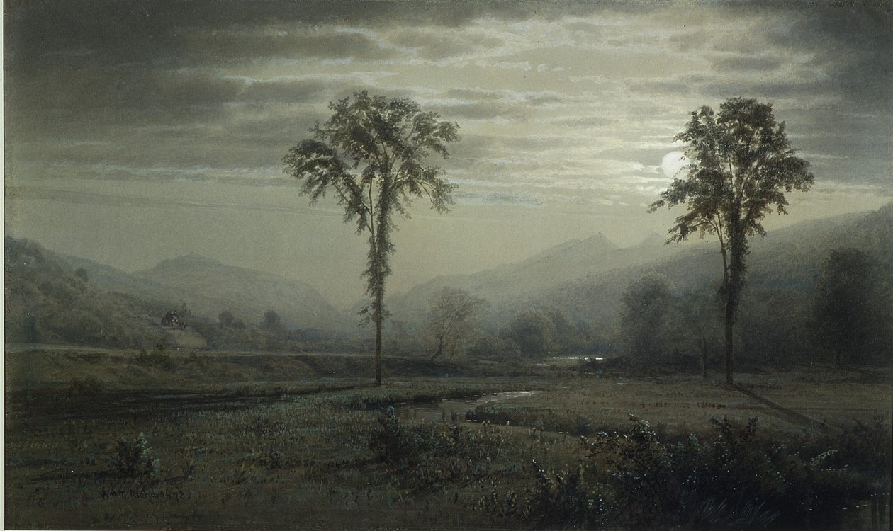 Maanlicht op Mount Lafayette, New Hampshire door William Trost Richards