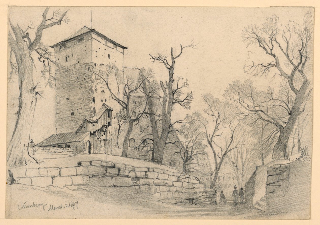 Kasteel van Neurenberg, Duitsland door William Trost Richards