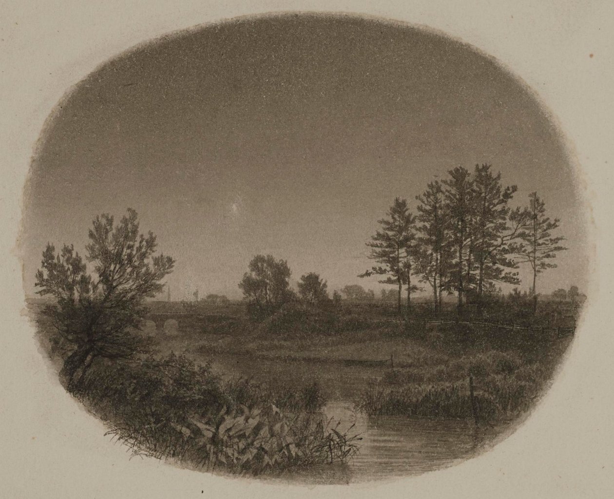 Rivierlandschap met avondster door William Trost Richards