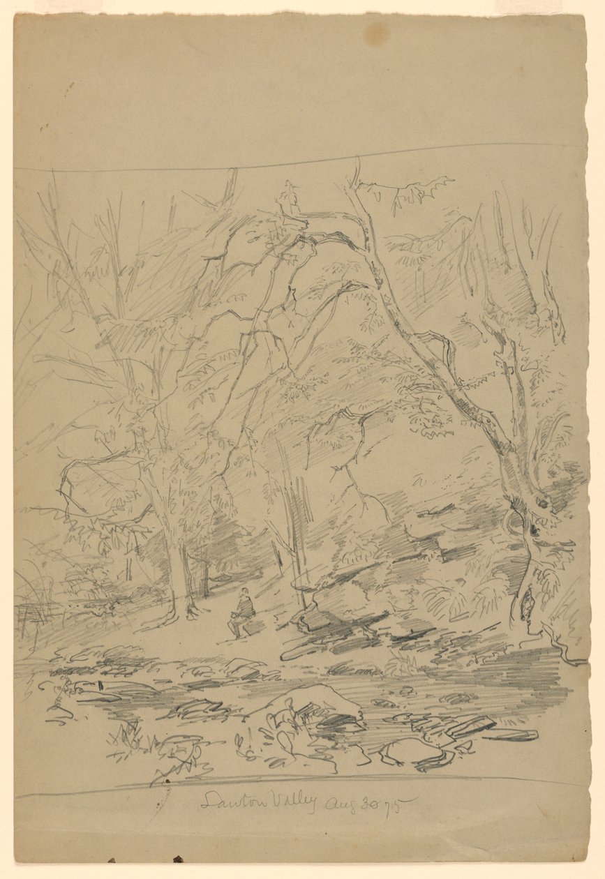 Studie van landschap, Lawton Valley, RI door William Trost Richards