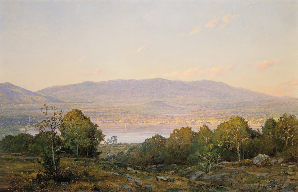 Zonsondergang bij Centre Harbor, New Hampshire door William Trost Richards