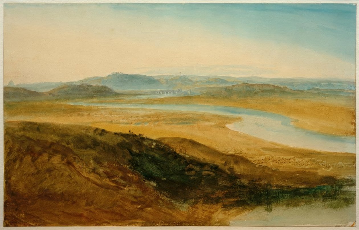 Campagna Romana: Tiber vanaf Castel Giubelio door Joseph Mallord William Turner