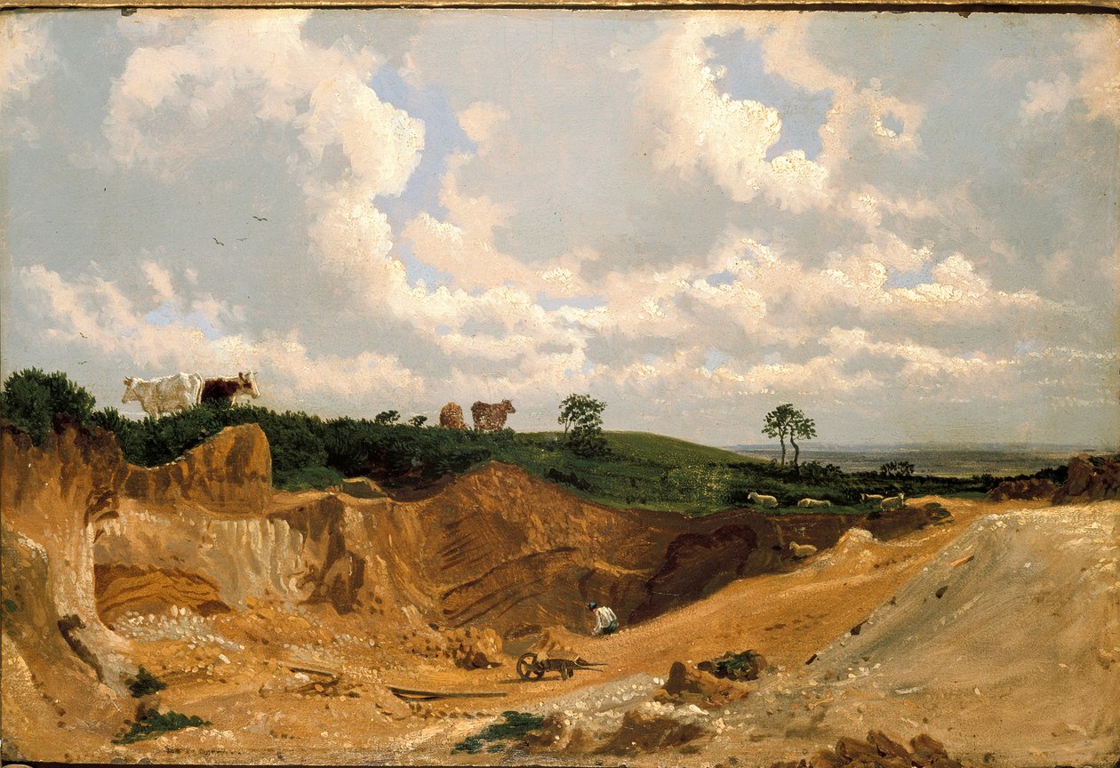 Grindgroeve op Shotover Hill, nabij Oxford, ca. 1818 door Joseph Mallord William Turner