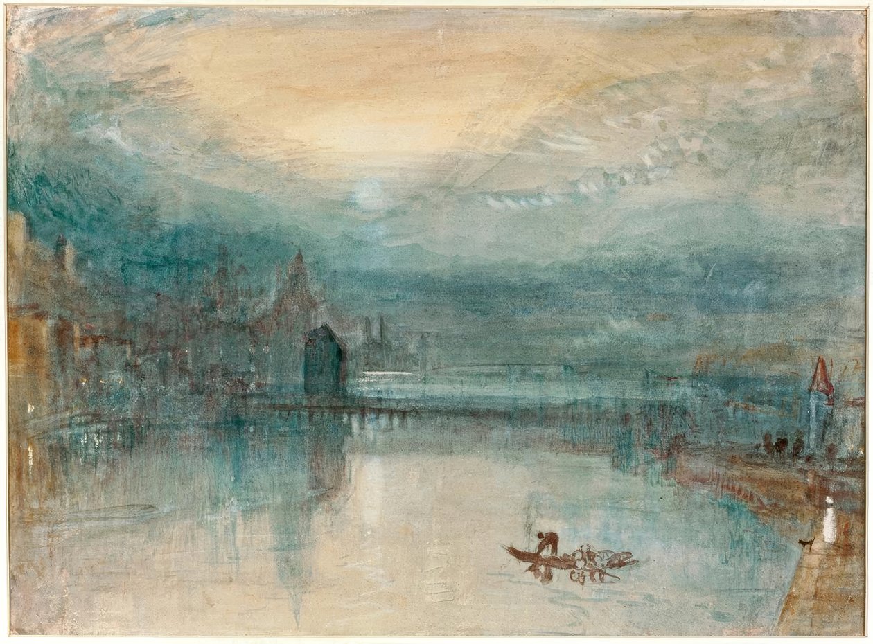 Luzern bij maanlicht door Joseph Mallord William Turner