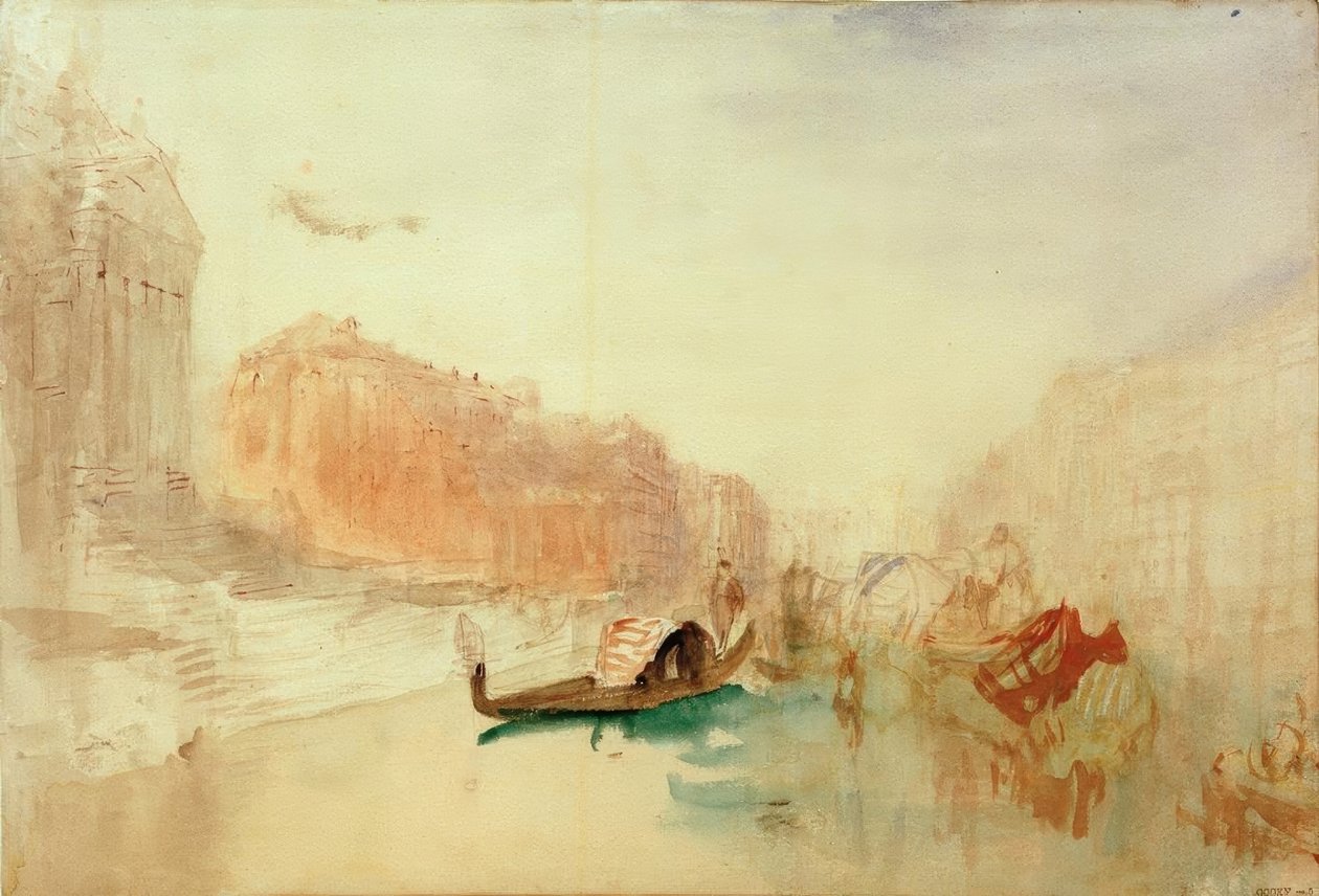 De trappen van Santa Maria della Salute, kijkend naar het Canal Grande door Joseph Mallord William Turner