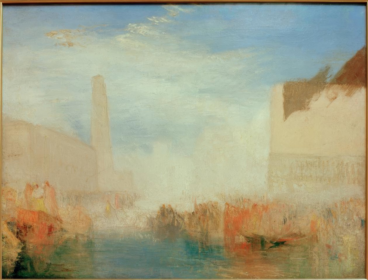 Venetië: De Piazetta met de ceremonie van de Doge die trouwt door Joseph Mallord William Turner