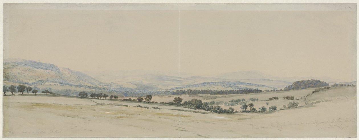 Heuvellandschap in Northumberland door William Turner of Oxford