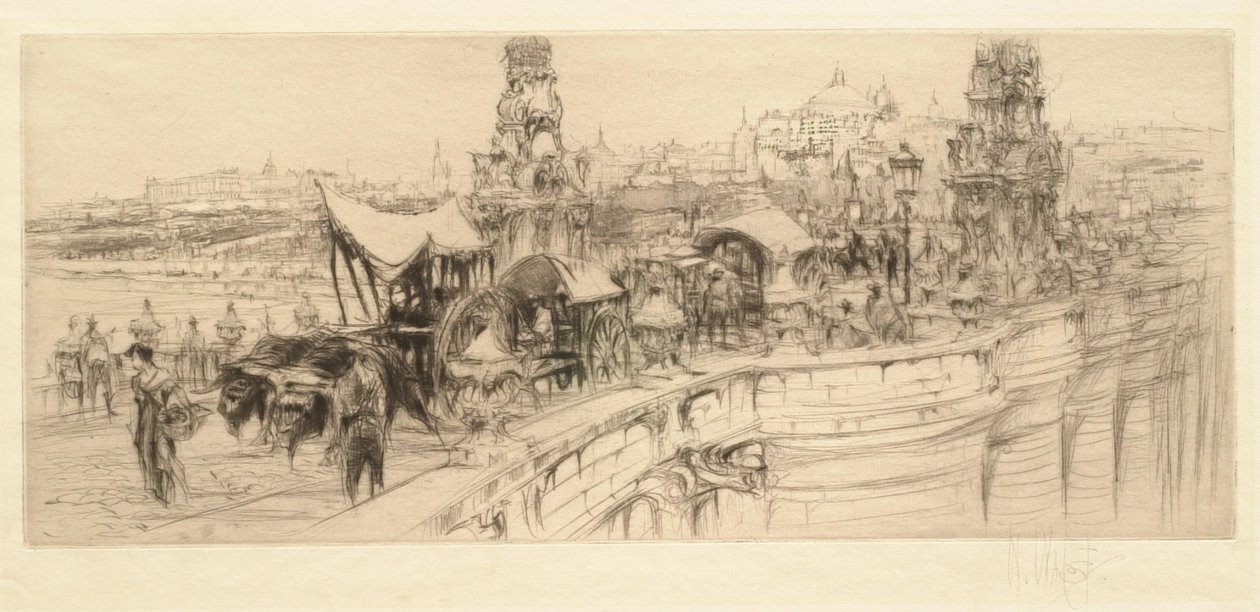 Toledobrug (Puente de Toledo), Madrid door William Walcot