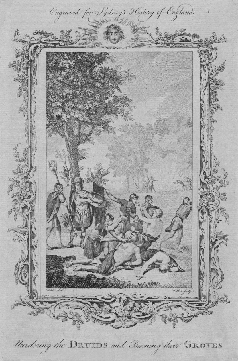 Het vermoorden van de Druïden en het verbranden van hun bossen, 1773 door William Walker