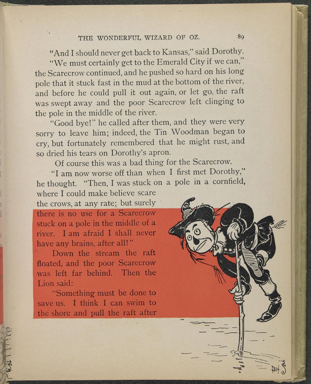 Illustratie uit "De wonderbaarlijke tovenaar van Oz" door Lyman Frank Baum door William Wallace Denslow
