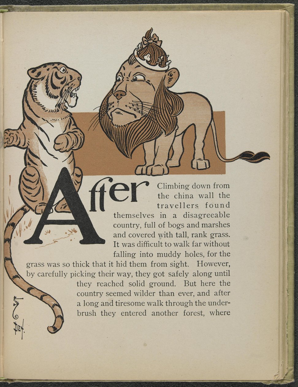Illustratie uit "De wonderbaarlijke tovenaar van Oz" door Lyman Frank Baum door William Wallace Denslow