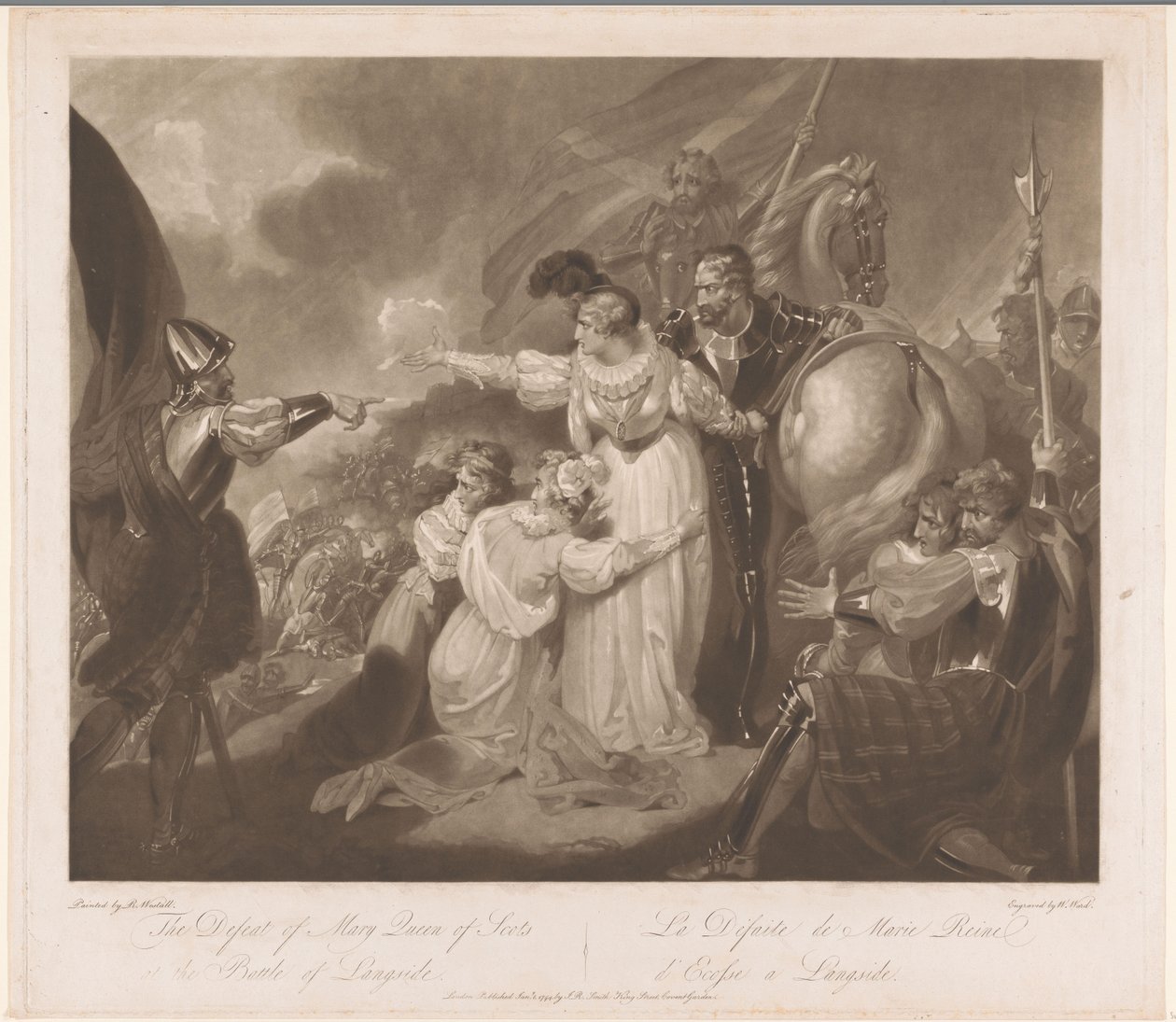 Nederlaag van Maria, koningin van Schotland, tijdens de slag bij Langside door William Ward