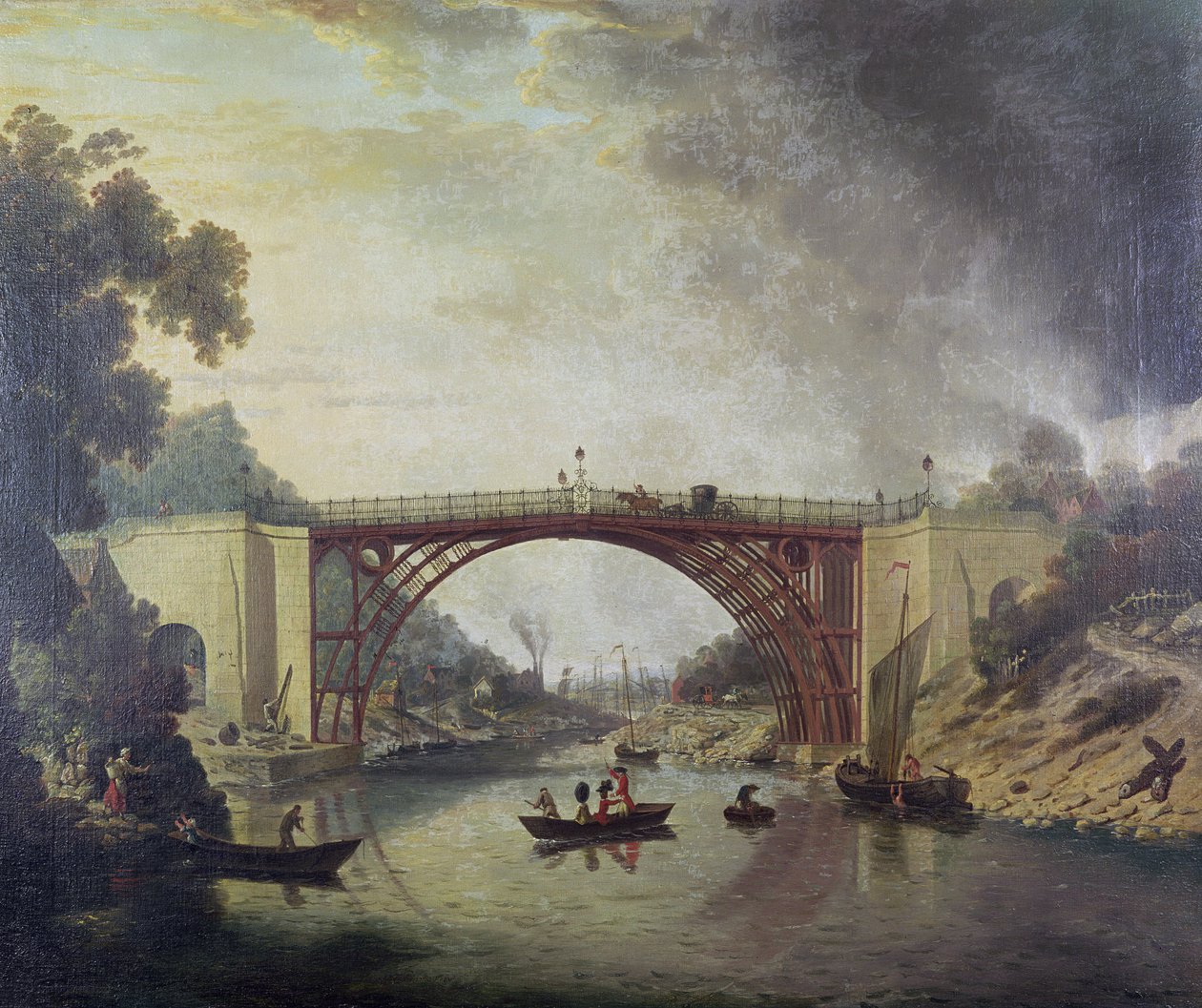 De Gietijzeren Brug bij Coalbrookdale, c.1780 door William Williams