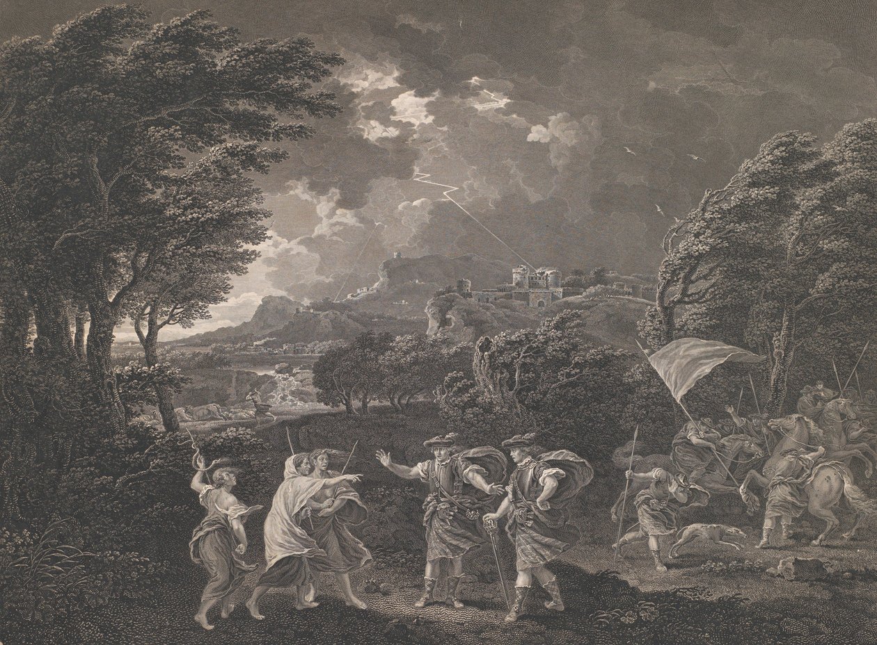 Macbeth en de Heksen Shakespeare, Macbeth, Act 1, Scene 1, 1770 door William Woollett