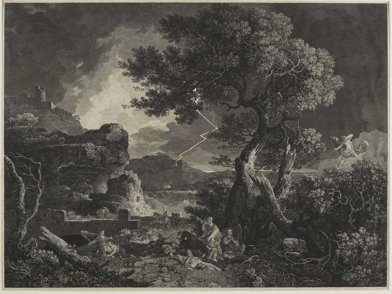 De vernietiging van de kinderen van Niobe, 1761 door William Woollett