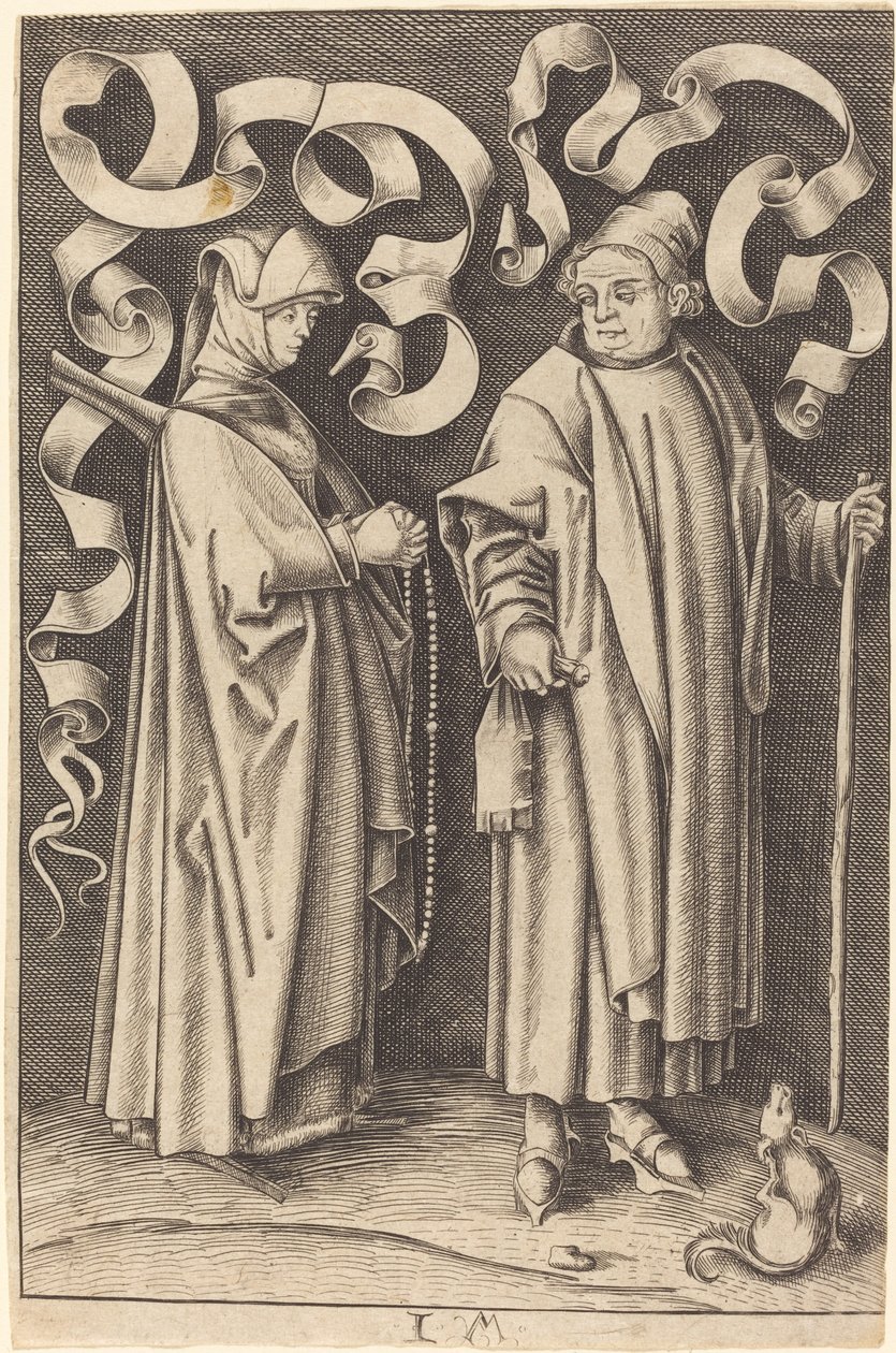 De Kerkgangers door William Young Ottley after Israhel van Meckenem