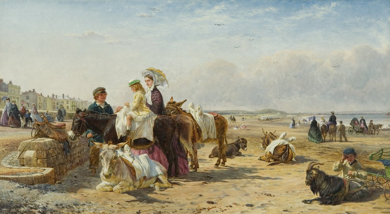 Weston Sands in 1864 door William and Havell Edmund Hopkins