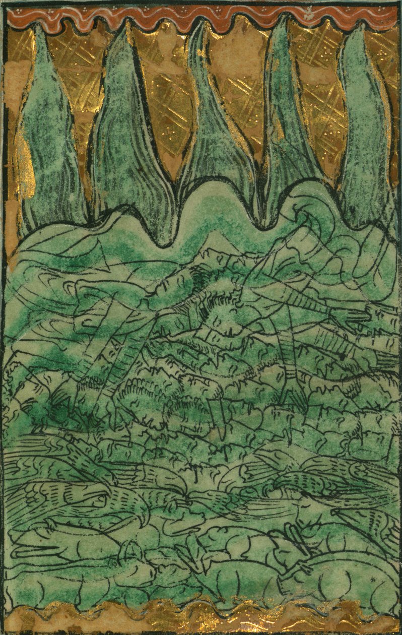 De zondvloed van Noach (Genesis 7-11-24) door William de Brailes