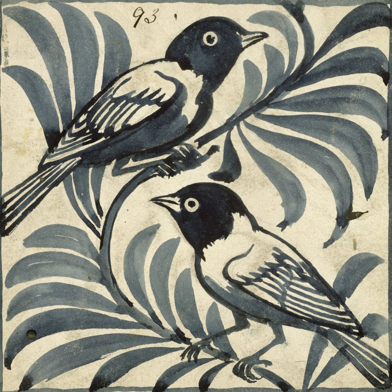 Blauwe vogels door William de Morgan