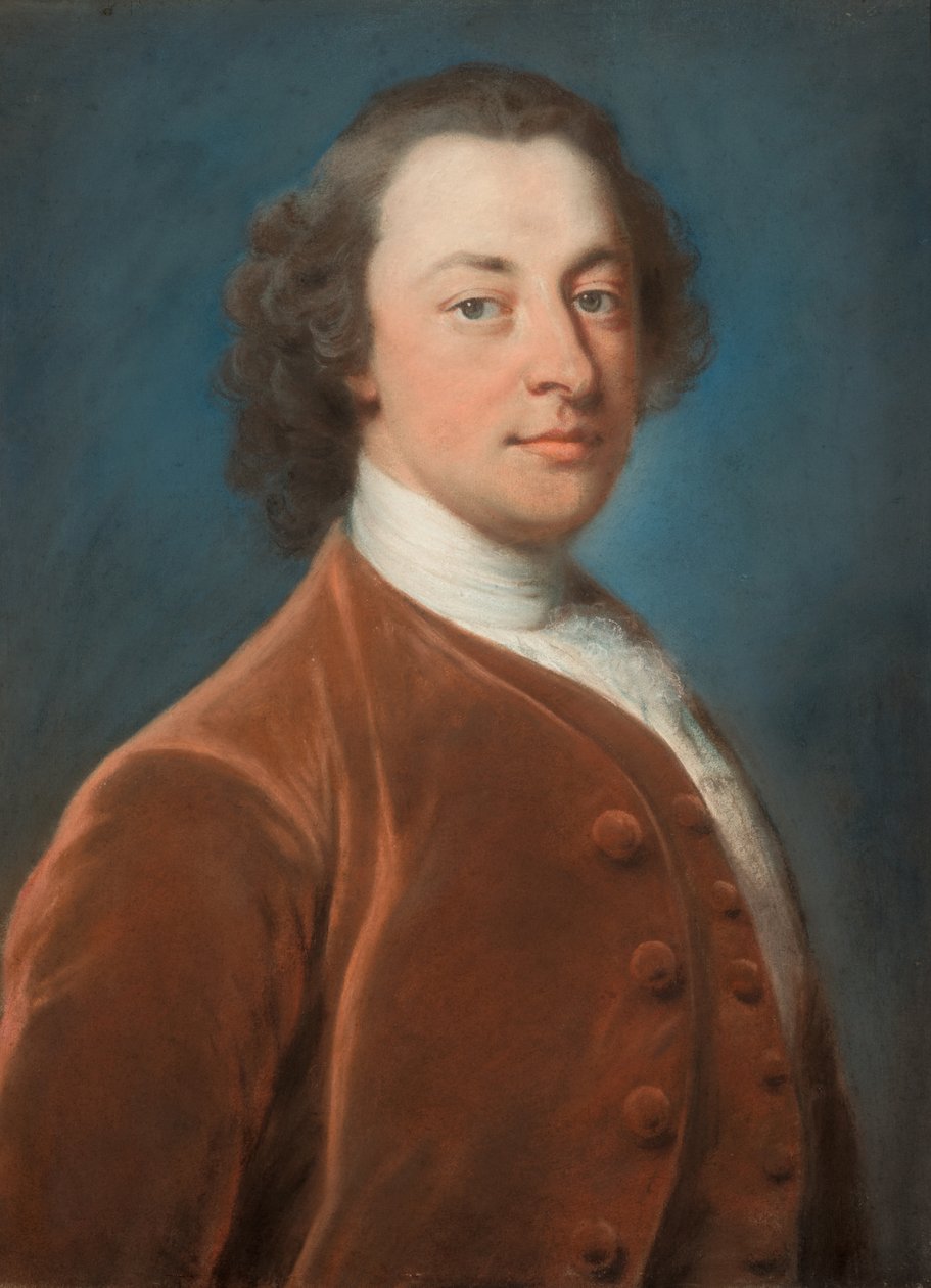 Portret van een heer (pasteltekening) door William of Bath (attr. to) Hoare