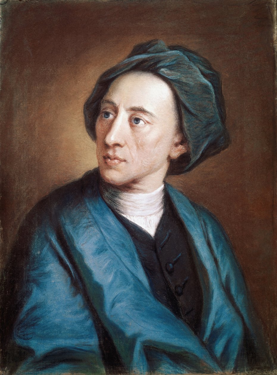 Portret van de Britse dichter Alexander Pope met tulband door William Hoare