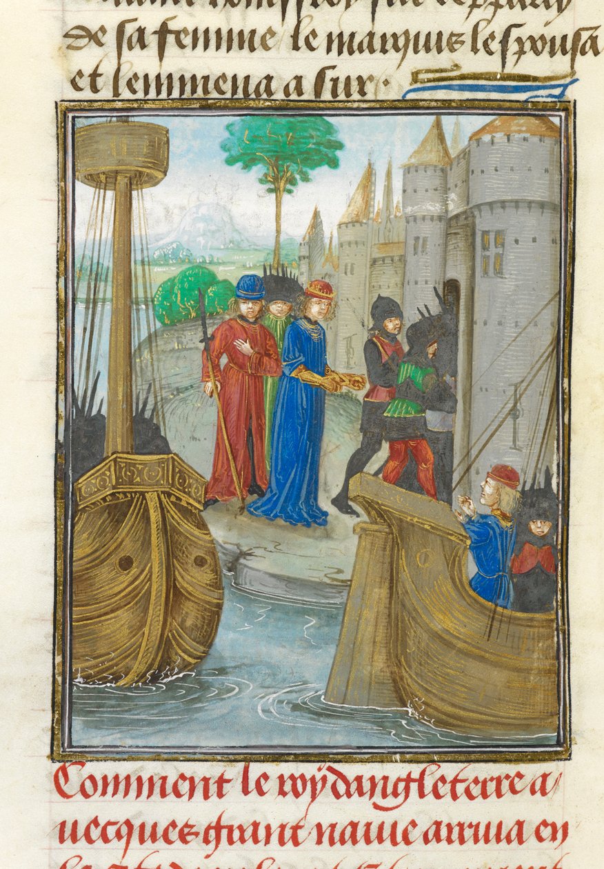 Richard I landt in Sicilië, illustratie uit 