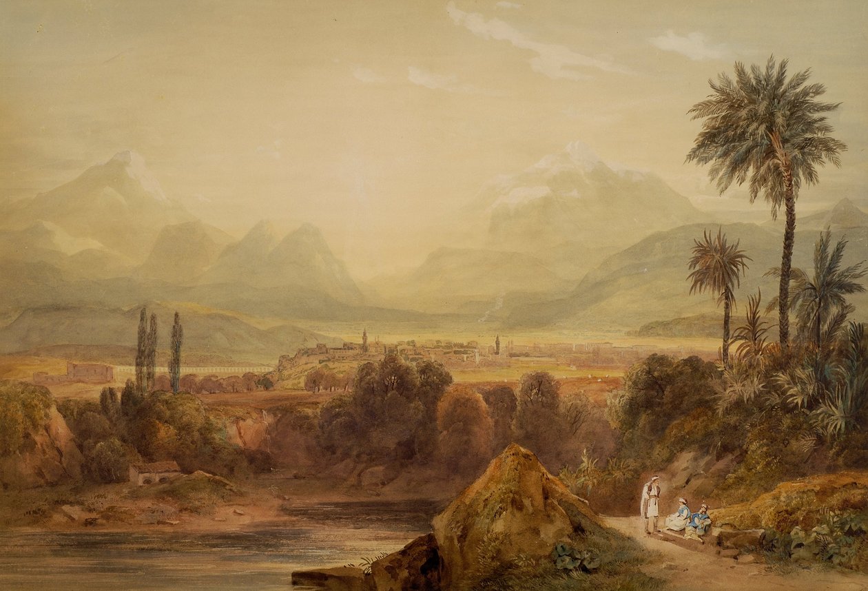 Uitzicht op Thebe door Hugh William Williams