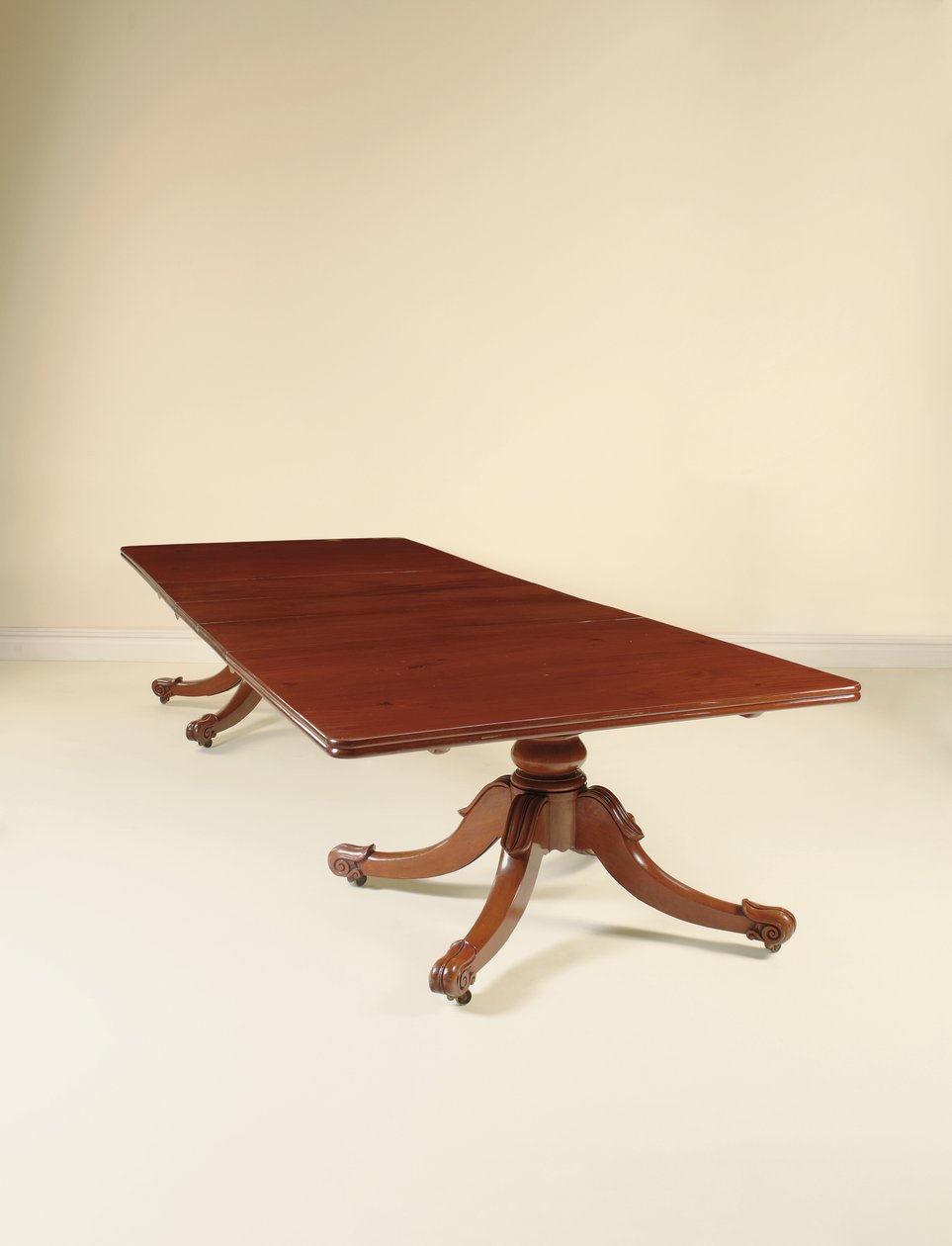 Ierse George IV tweelingpedestal eettafel, ca. 1825 door Williams and Gibton (attr. to) Mack