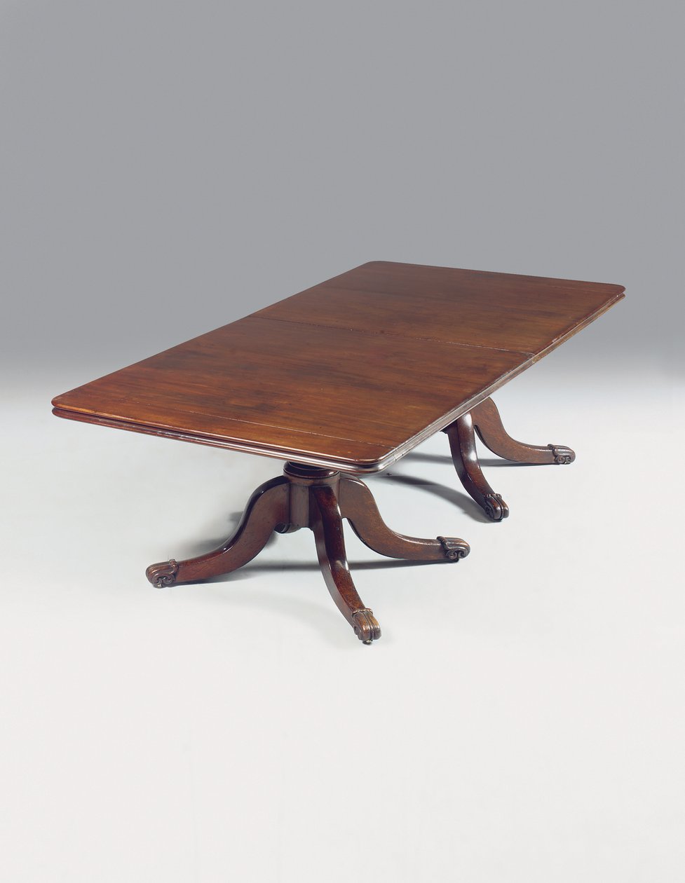Ierse Regency tweelingpedestal eettafel door Williams and Gibton (attr. to) Mack