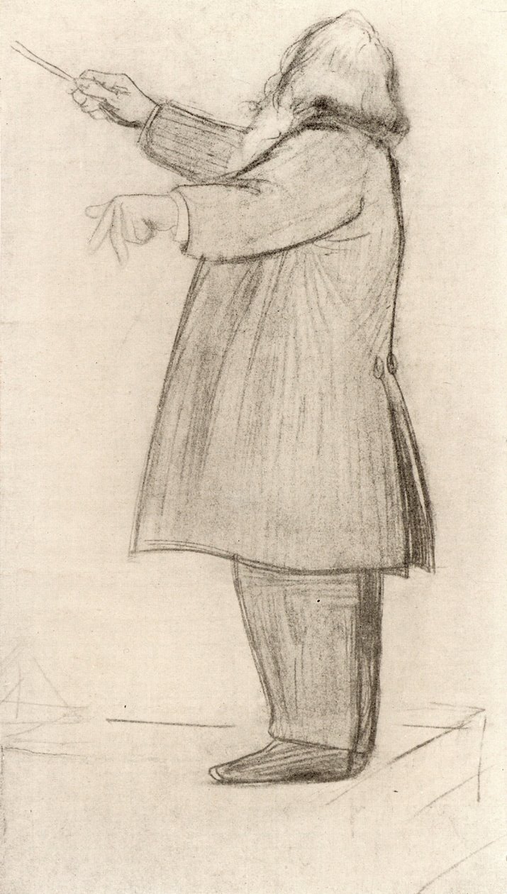 Johannes Brahms (1833-1897) Duitse componist, dirigeert door Willy von Beckerath