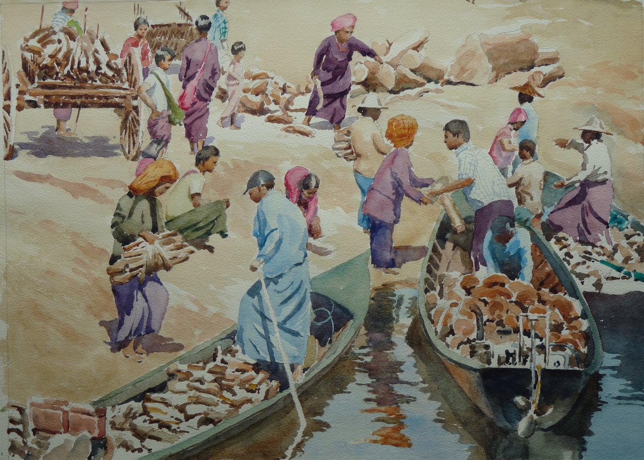 907 Laden, Thaung Tho markt door Wilson Clive