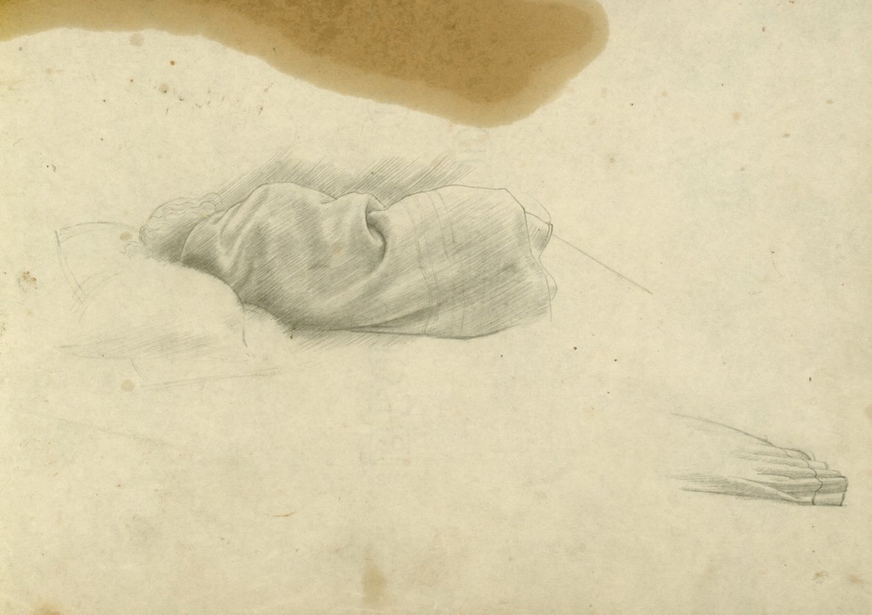 Studie voor slapende vrouw voor Santissima Trinita, ca. 1924-30 door Winifred Knights