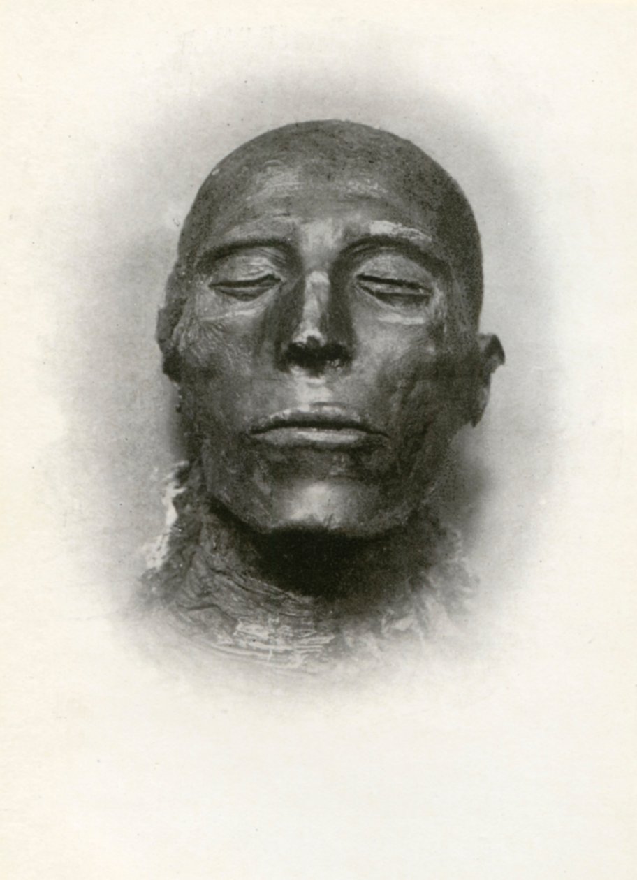 Hoofd van de mummie van Seti I, Oud-Egyptische farao van de 19e dynastie, ca. 1279 v.Chr., 1926 door Winifred Mabel Brunton