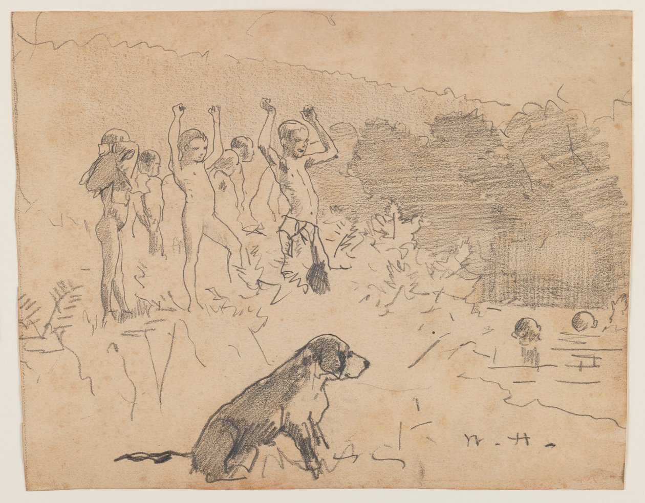 Het zwemgat door Winslow Homer