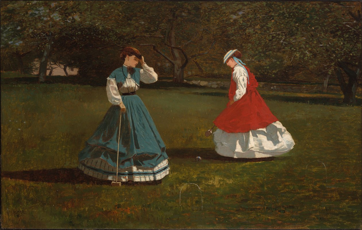 Een partijtje croquet door Winslow Homer